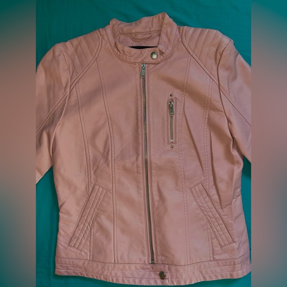 Vero Moda pink faux leather jacket size Small - Picture 4 of 4